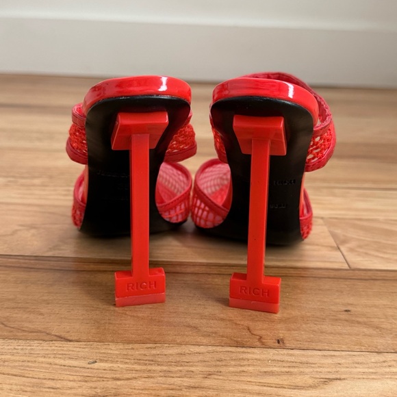 Alaia Style Jessica Rich Ysabelle Fishnet Stiletto Sandal sz 35 - Picture 4 of 5